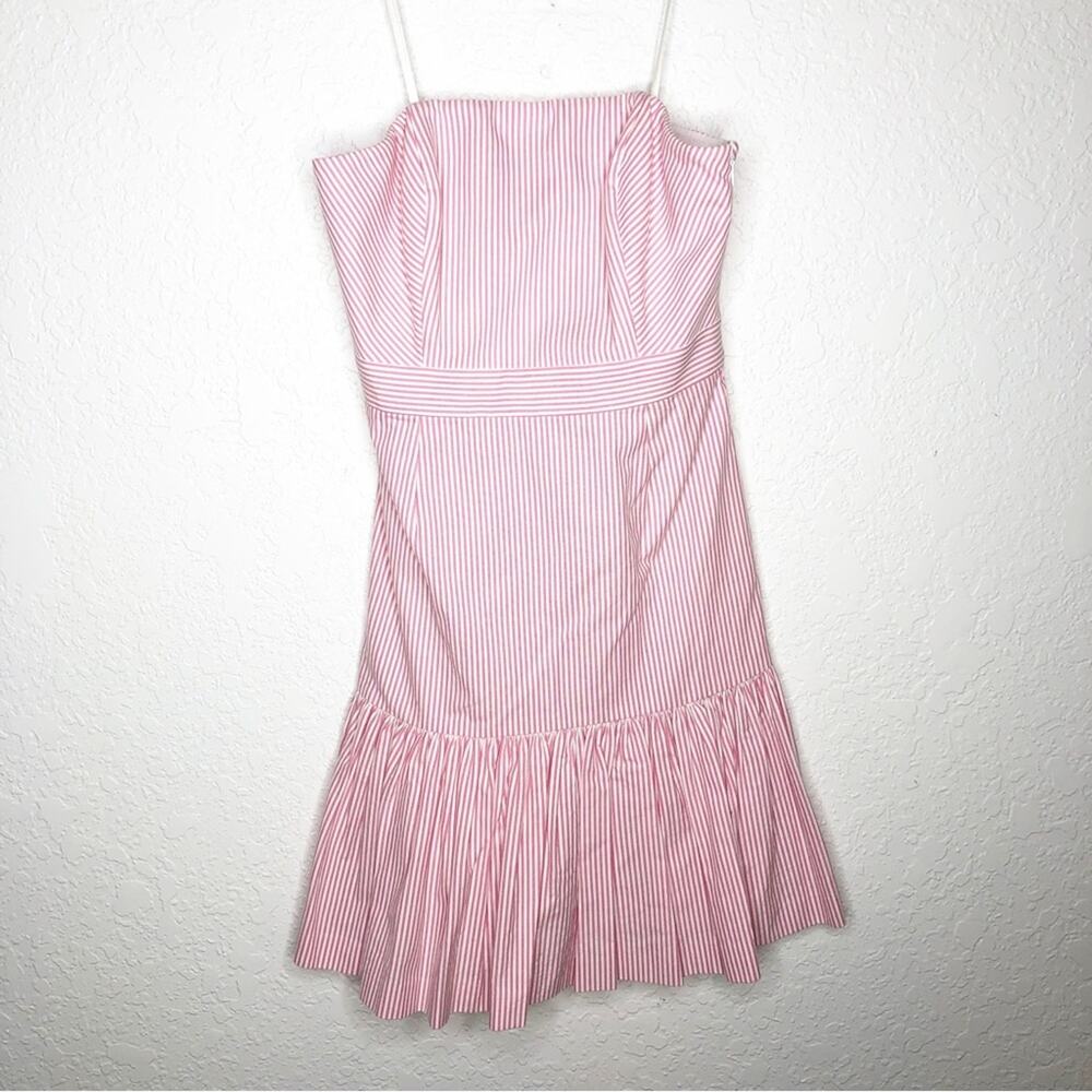 Vineyard Vines for Kentucky Derby pink white striped strapless dress size 00 NWT
